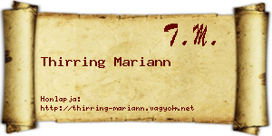 Thirring Mariann névjegykártya