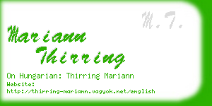 mariann thirring business card